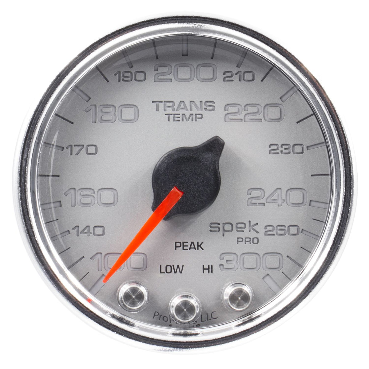 AutoMeter P34221 Spek-Pro 2-1/16in 100-300 Degrees F Transmission Temperature Gauge Stepper Silver/Chrome