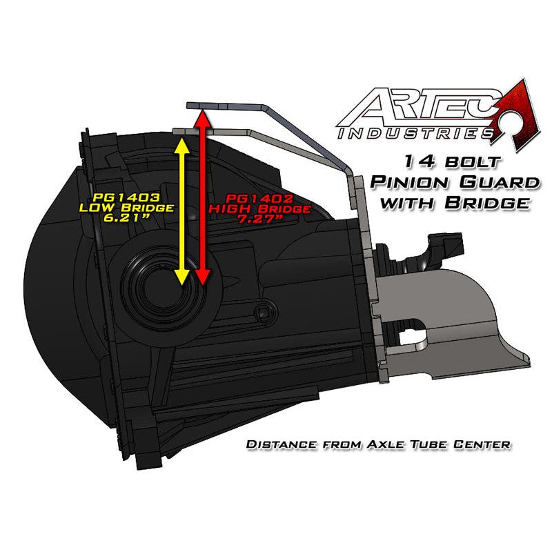 Artec Industries PG1403 14 Bolt Pinion Guard with Truss Bridge Low for 1970-1986 Chevrolet K20 / K30