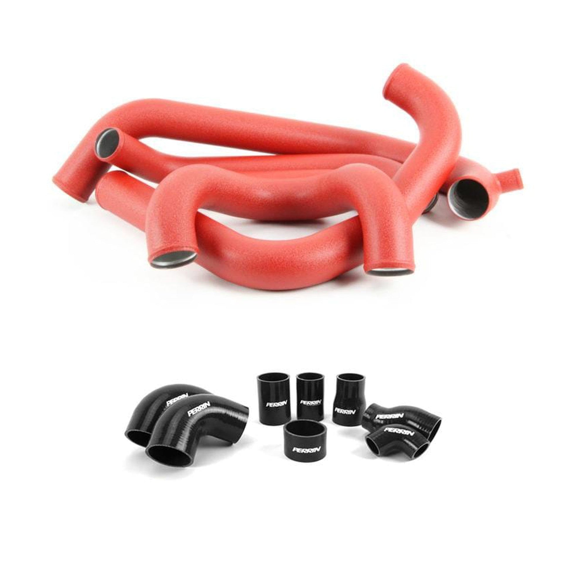 PERRIN 15-21 Subaru STI Front Mount Intercooler Boost Tubes + Hardware - Red Tubes PSP-ITR-438-2RD/BK