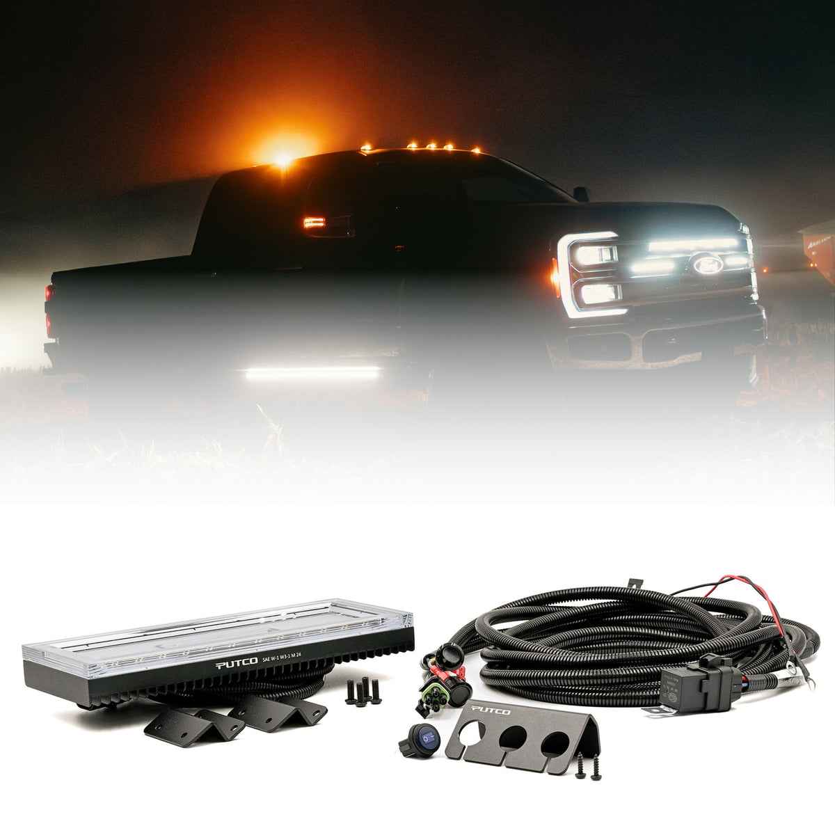 Putco for Yellowjacket - Yellow & White Strobe Light Bar with Plug-N-Play Harness