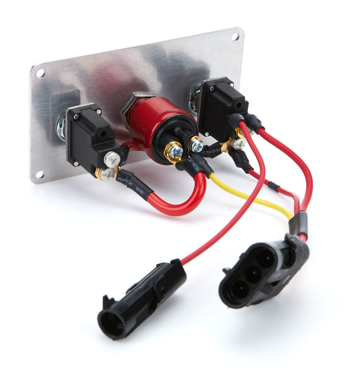QuickCar Single Ignition 2 Switches & 1 Button Flag Plate Panel