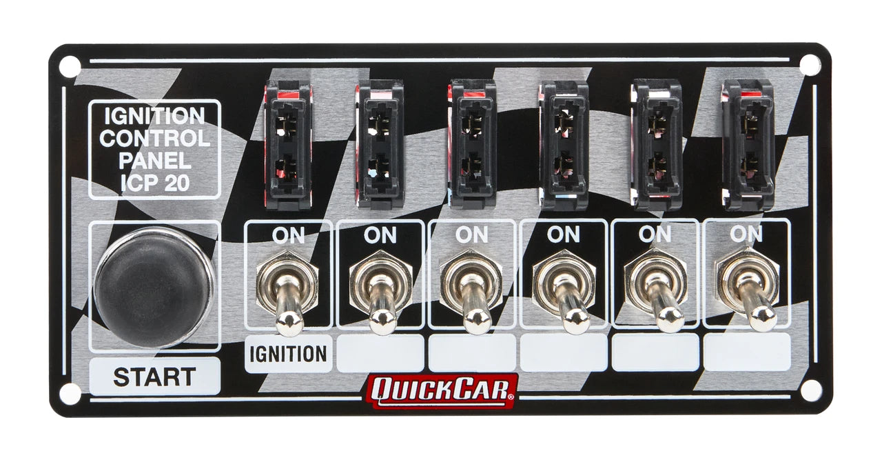 QuickCar Flag Plate, 6 Switches & 1 Button, Fused