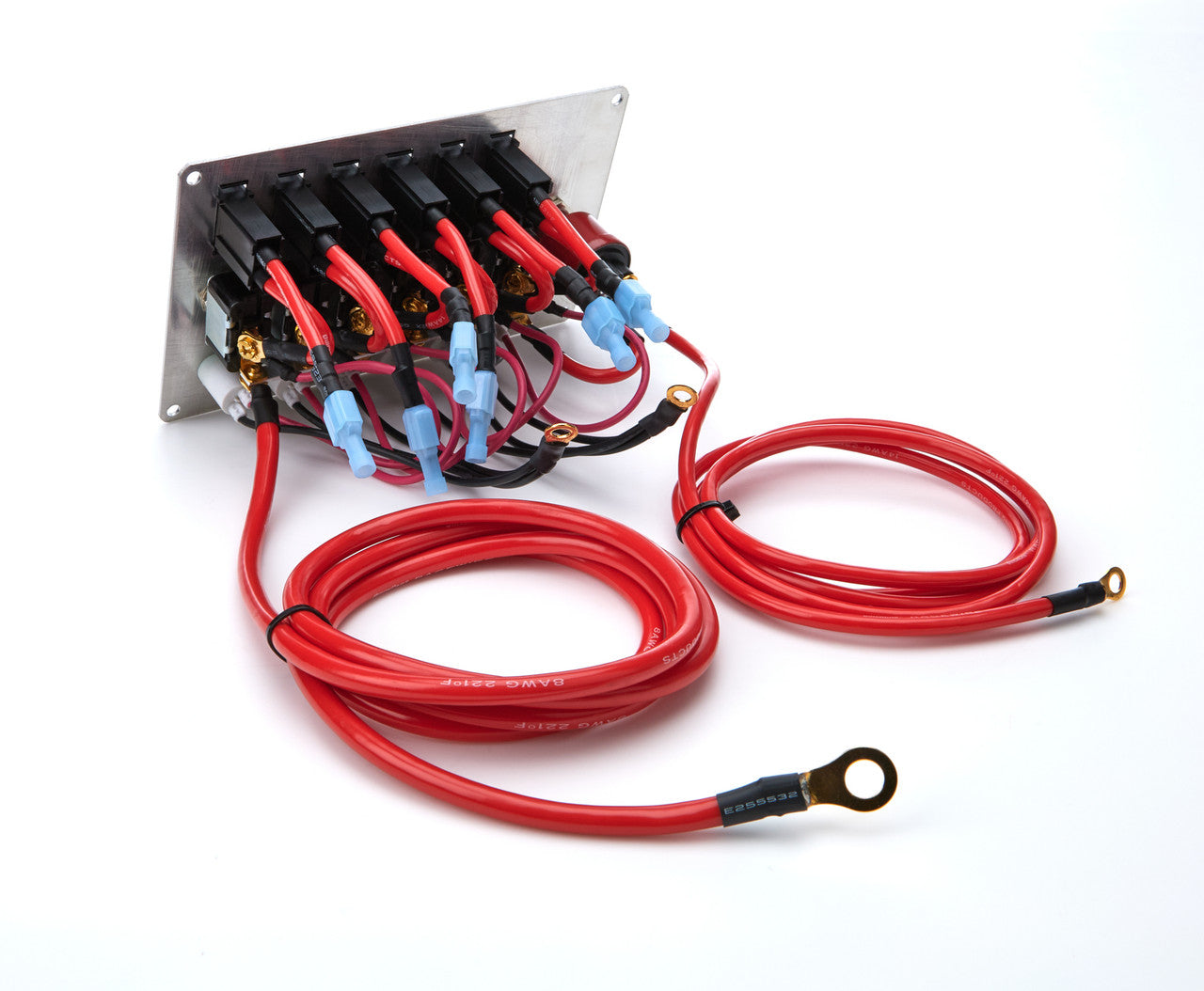QuickCar Flag Plate, 6 Switches & 1 Button, Fused & Lit.