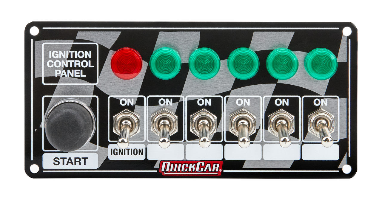 QuickCar Flag Plate, 6 Switches & 1 Button w/Lights