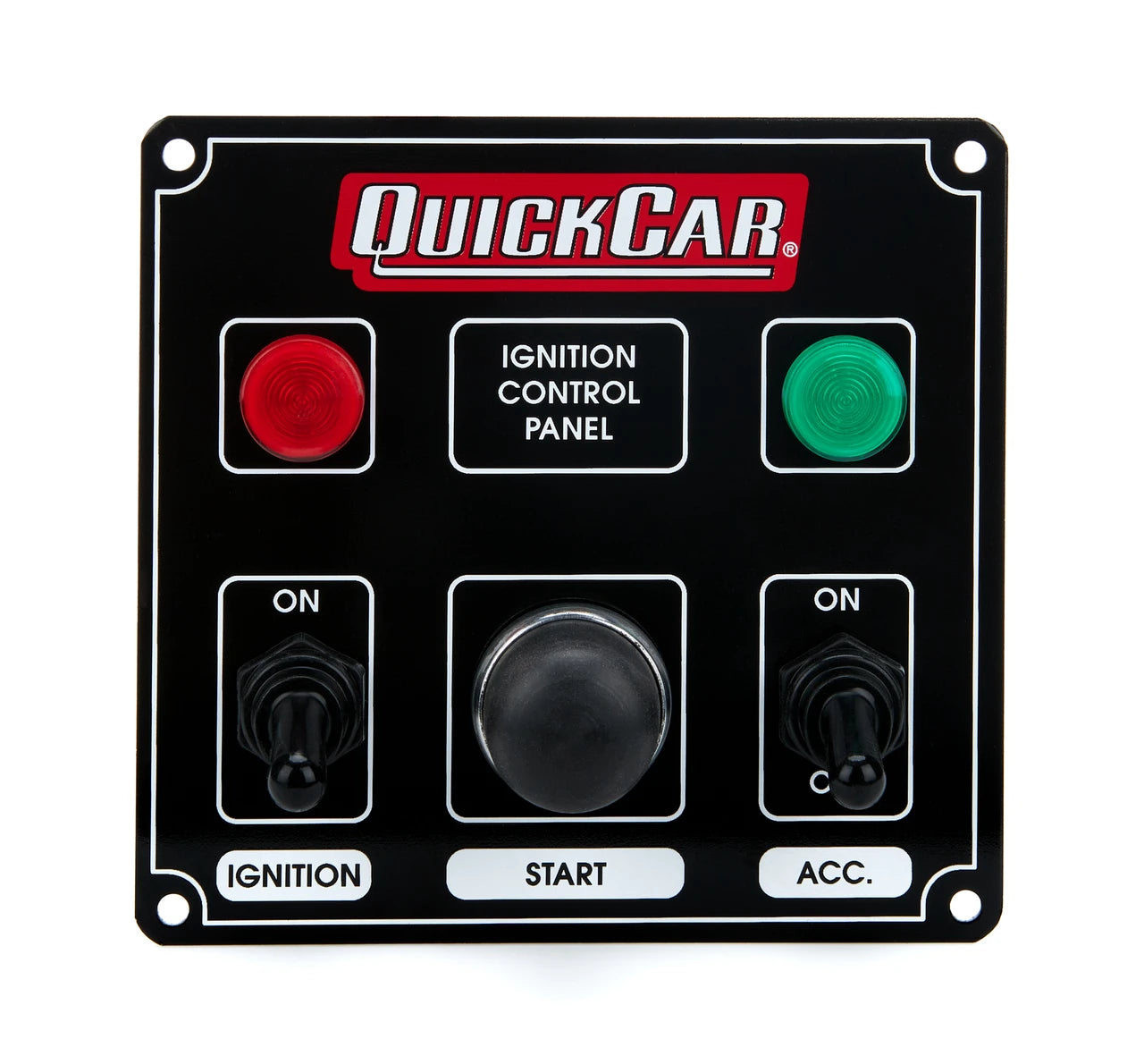 QuickCar Black Plate, 2 Switches & 1 Button w/Lights