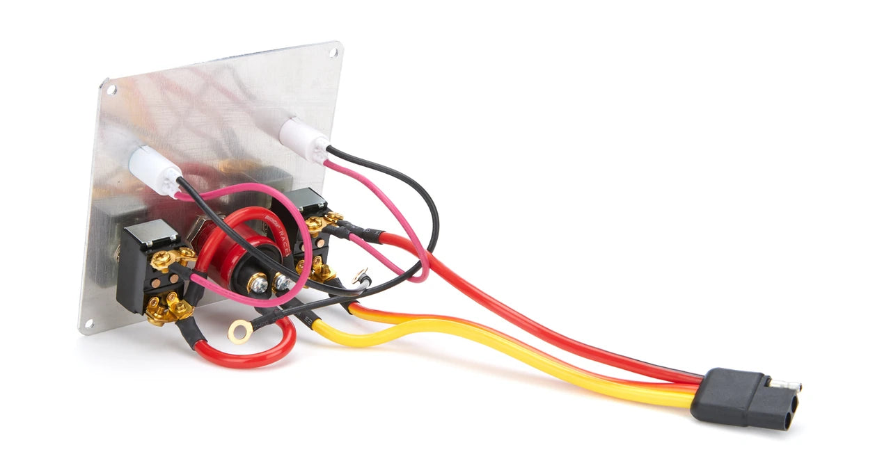 QuickCar Black Plate, 2 Switches & 1 Button w/Flip Cover & Lights