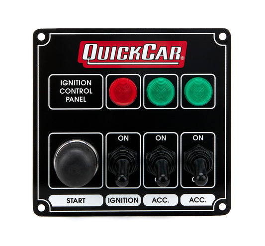QuickCar Black Plate, 3 Switches & 1 Button w/Lights
