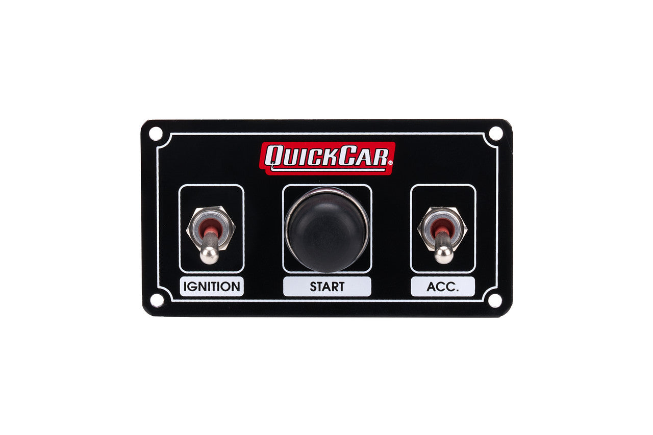 QuickCar Black Plate, 2 Switches & 1 Button w/3 Wheel Brake