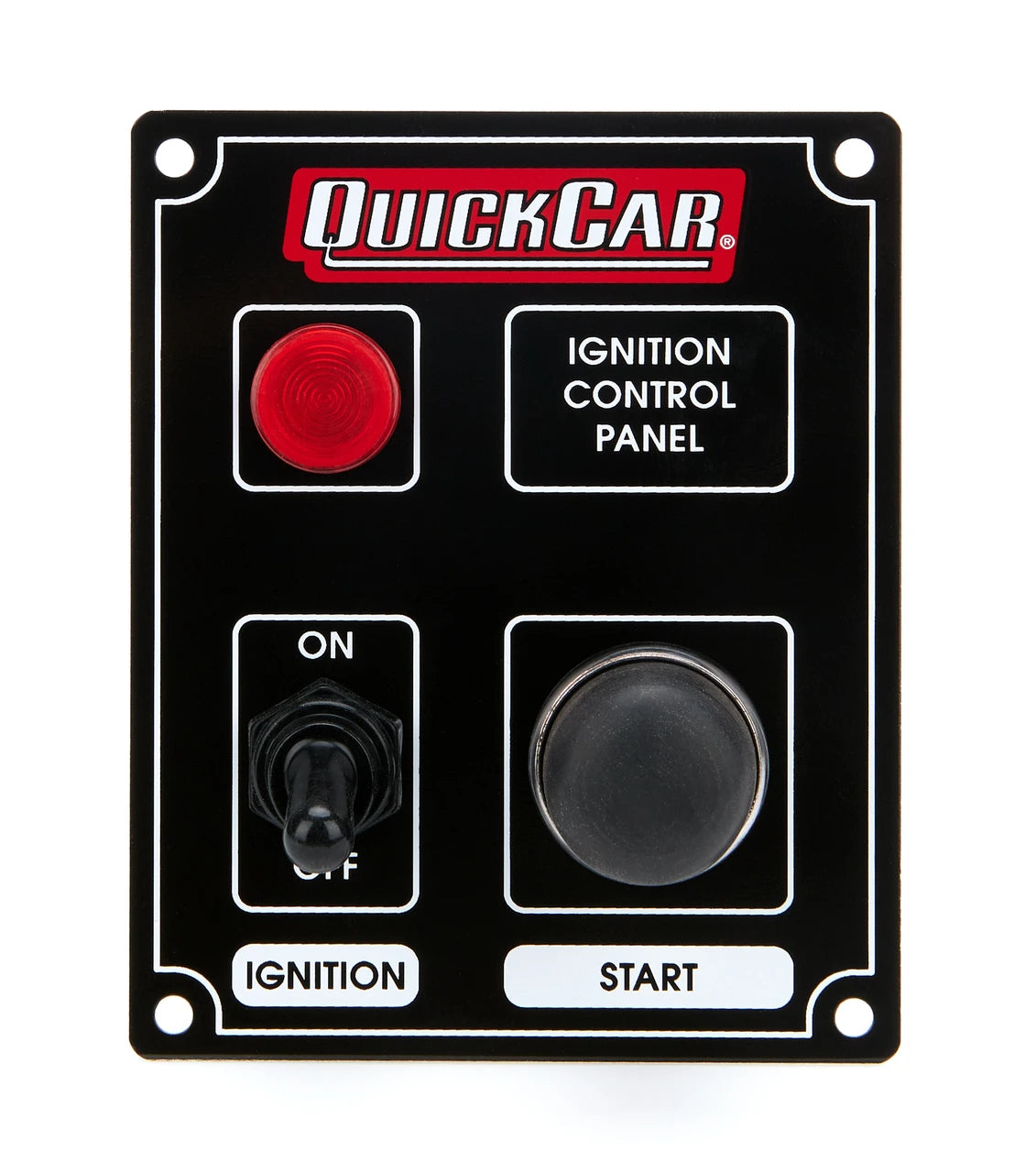 QuickCar Black Plate, 1 Switch & 1 Button w/light