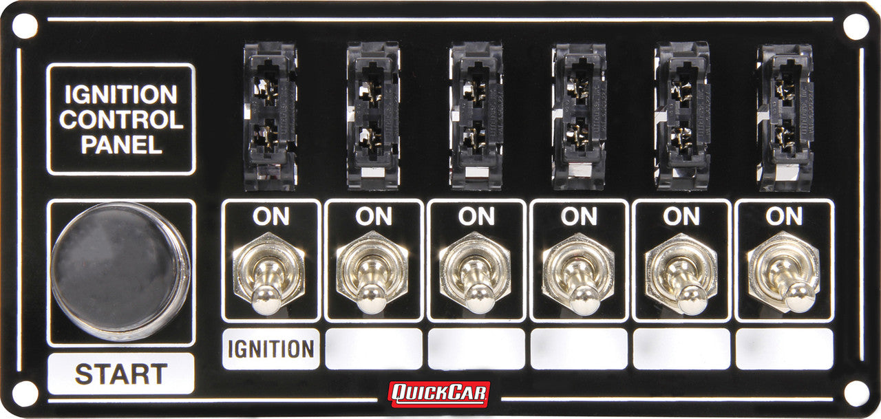QuickCar Black Plate, 6 Switches & 1 Button, Fused