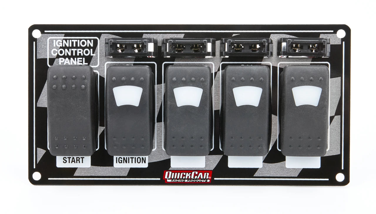 QuickCar Rocker Switches Fused & Lit with Flag Plate
