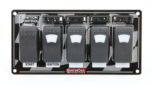 QuickCar Rocker Switches Fused & Lit with Flag Plate
