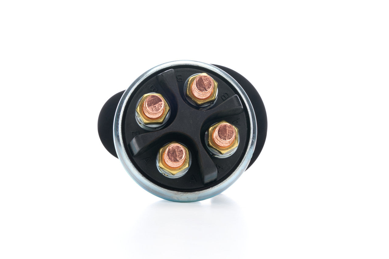QuickCar Battery Switch - Rock Guard, 250 Amp, 4-Post, 120 Amp Alternator
