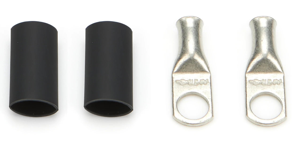 QuickCar Ring Terminals - 1/2" Eyelet, 6 Gauge Barrel with Heat Shrink, 20-Pack