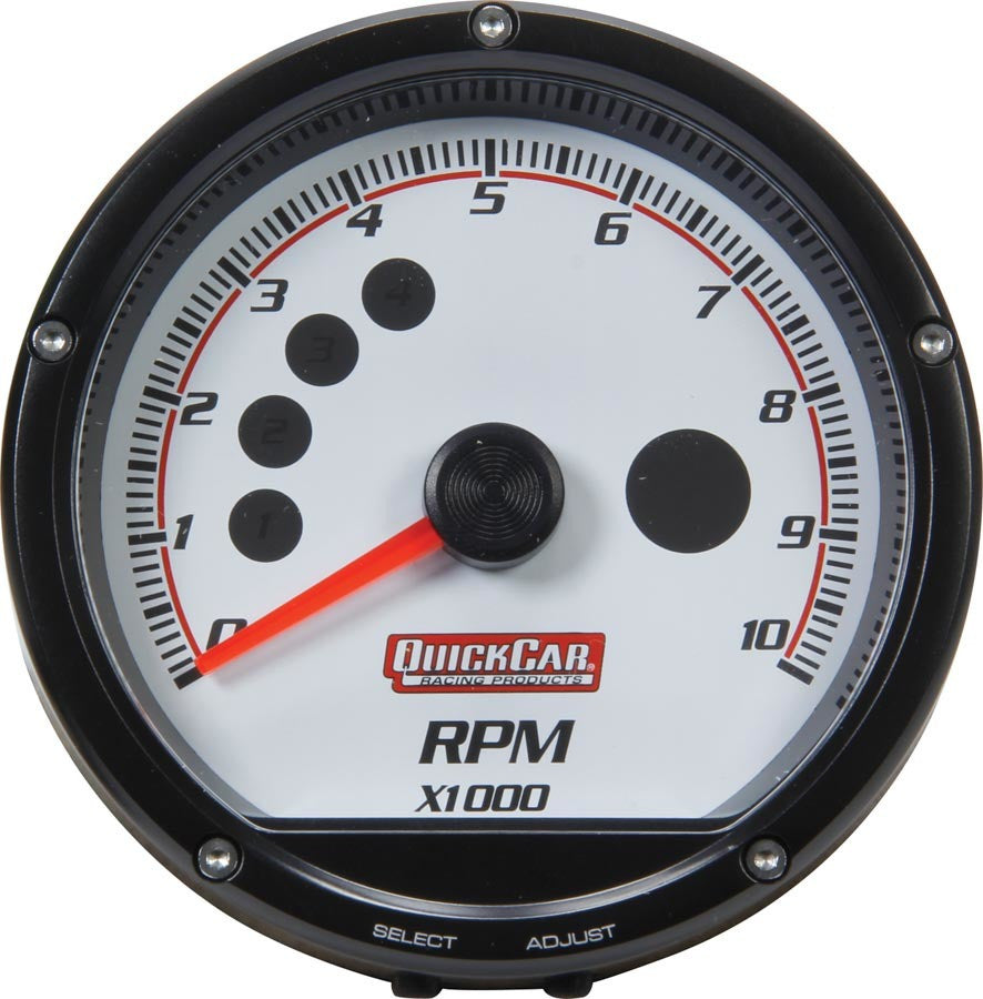 QuickCar Redline White Multi-Recall Tachometer