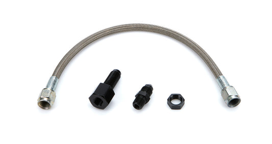 QuickCar Electric Pressure Gauge Line Kit 12" Steel Braided Line and fittings