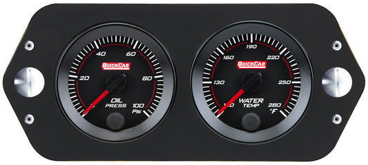 QuickCar Redline Gauge Panel - Midget/Micro, Dzus Fasteners, 2-1/16" OP/WT