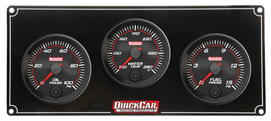 QuickCar Redline 3 Gauge Panel OP/WT/FP