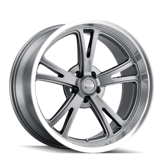 Ridler Wheels 606 18x8 5x120.65 0mm Grey with Milled Spokes and Diamond Lip Wheel 606-8861G
