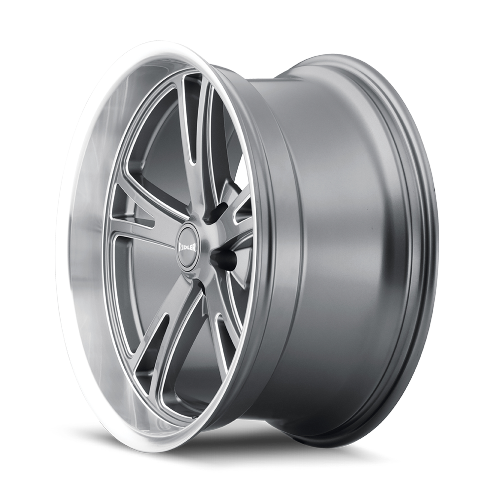 Ridler Wheels 606 18x8 5x120.65 0mm Grey with Milled Spokes and Diamond Lip Wheel 606-8861G