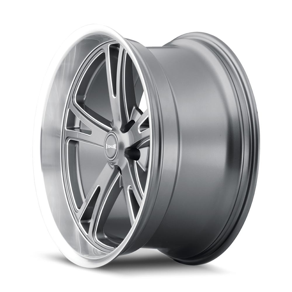 Ridler Wheels 606 20x10 5x120.65 0mm Grey with Milled Spokes and Diamond Lip Wheel 606-2161G