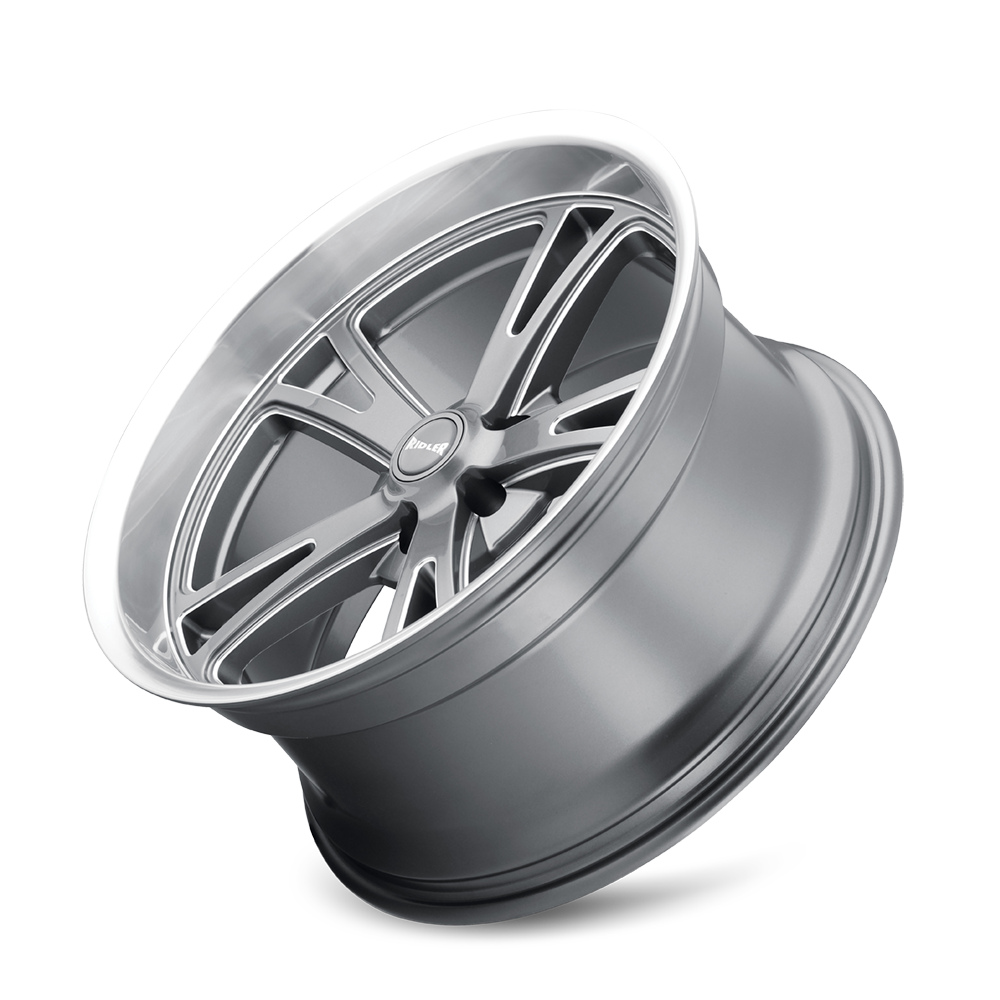 Ridler Wheels 606 20x10 5x120.65 0mm Grey with Milled Spokes and Diamond Lip Wheel 606-2161G