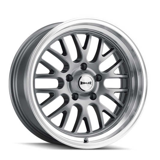 Ridler Wheels 607 20x8.5 5x120.65 0mm Grey with Machined Lip Wheel 607-2861G