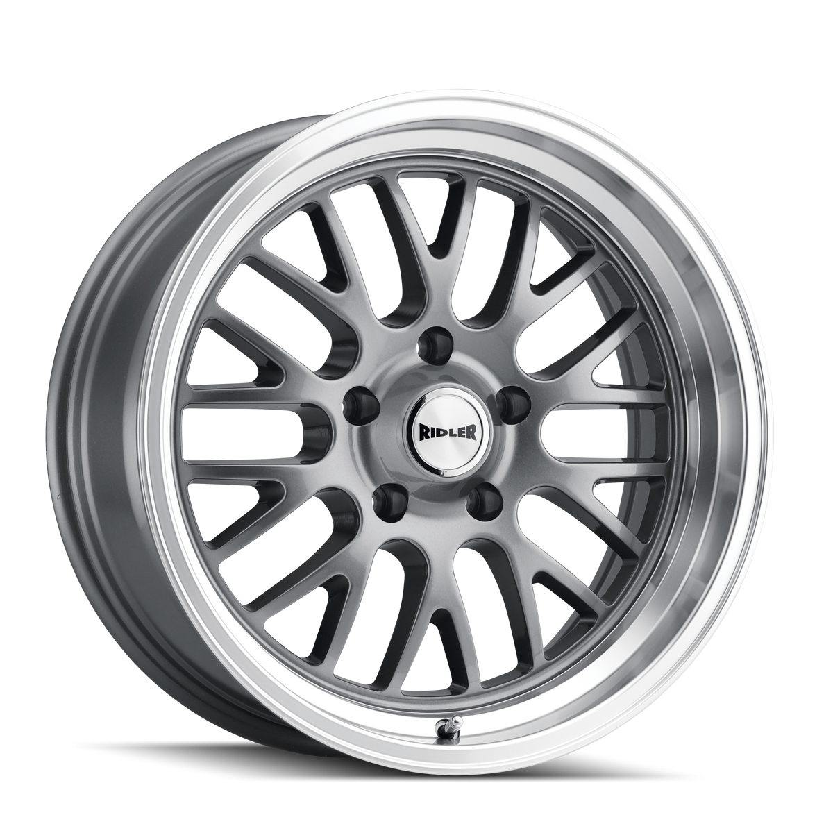Ridler Wheels 607 18x8 5x120.65 0mm Grey with Machined Lip Wheel 607-8861G