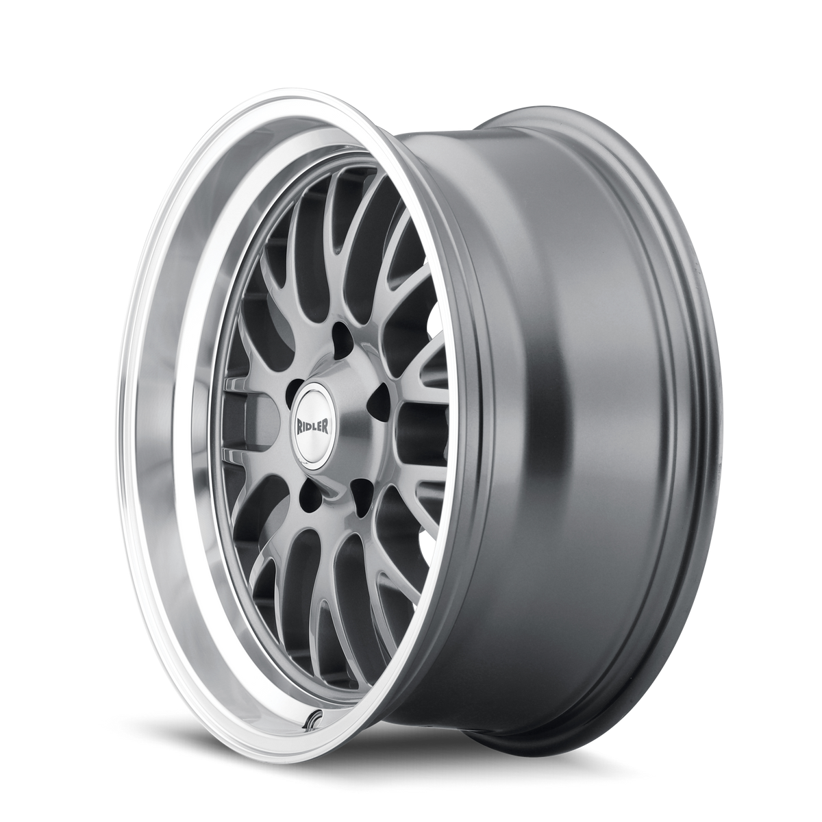 Ridler Wheels 607 20x10 5x120.65 0mm Grey with Machined Lip Wheel 607-2161G