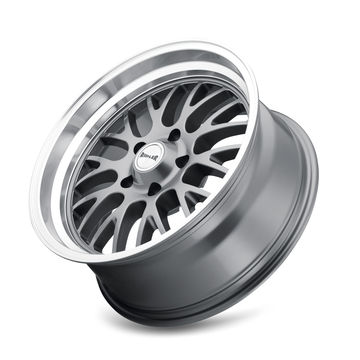 Ridler Wheels 607 20x8.5 5x120.65 0mm Grey with Machined Lip Wheel 607-2861G
