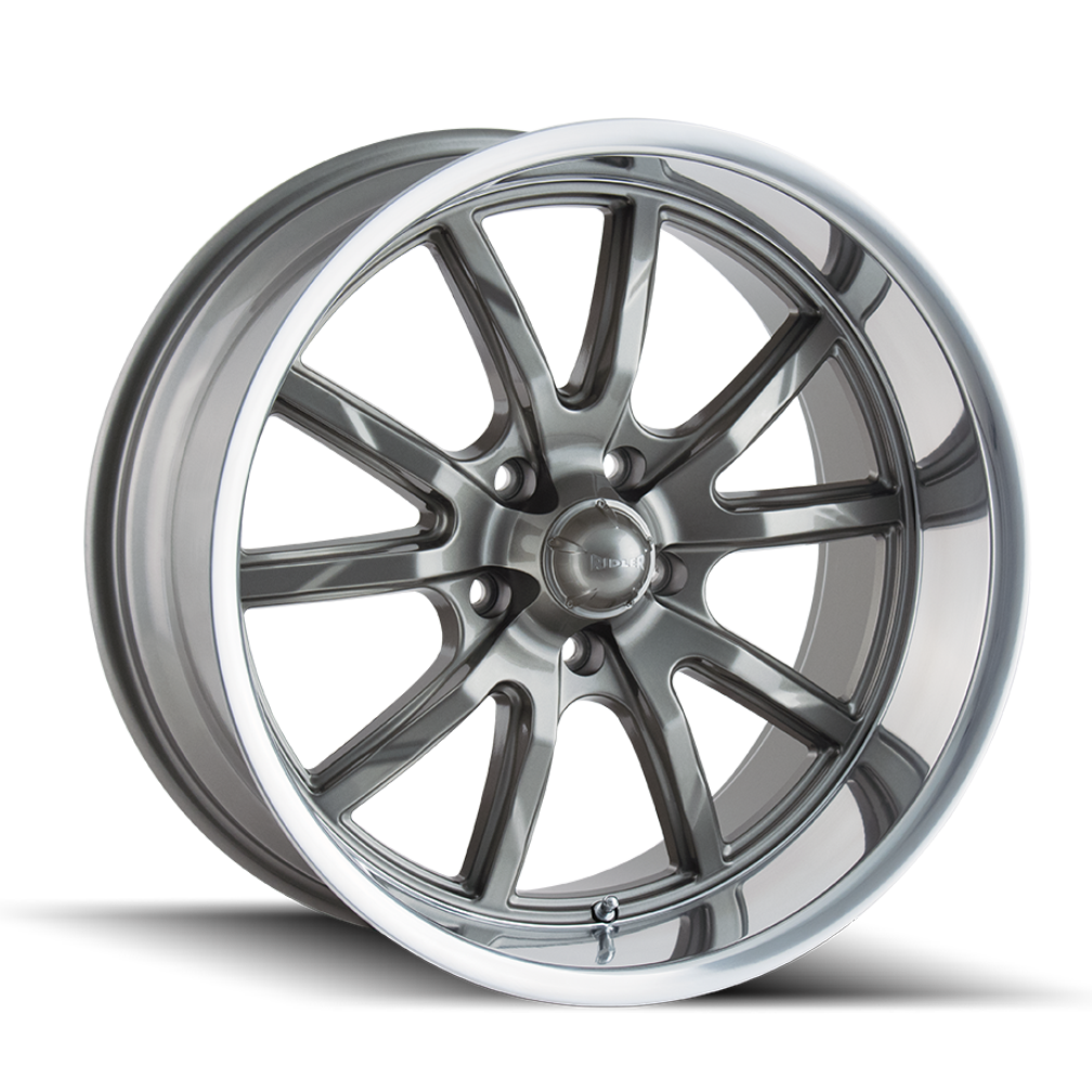 Ridler Wheels 650 20x10 5x127 0mm Grey with Polished Lip Wheel 650-2173G