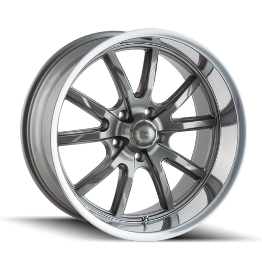Ridler Wheels 650 17x8 5x120.65 0mm Grey with Polished Lip Wheel 650-7861G