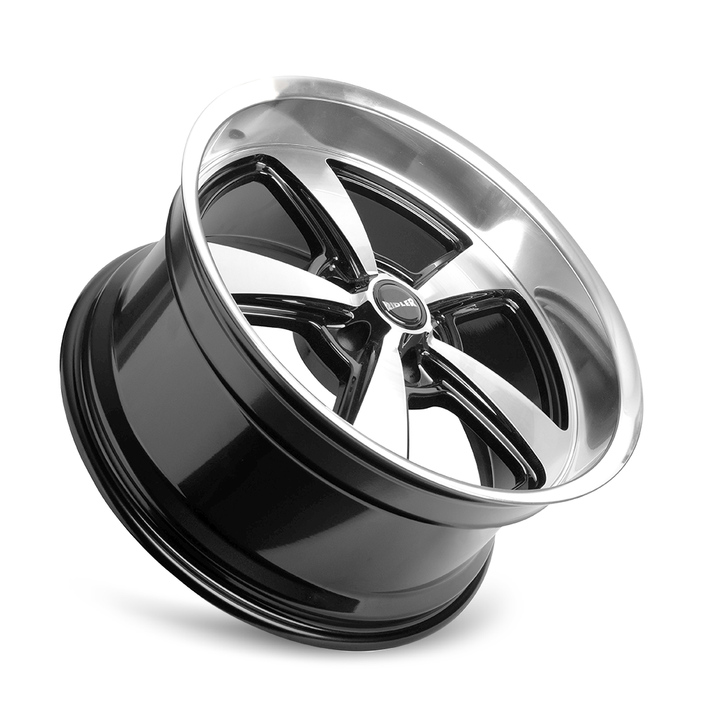 Ridler Wheels 652 18x9.5 5x127 0mm Gloss Black Milled with Diamond Cut Face and Lip Wheel 652-8973GBD