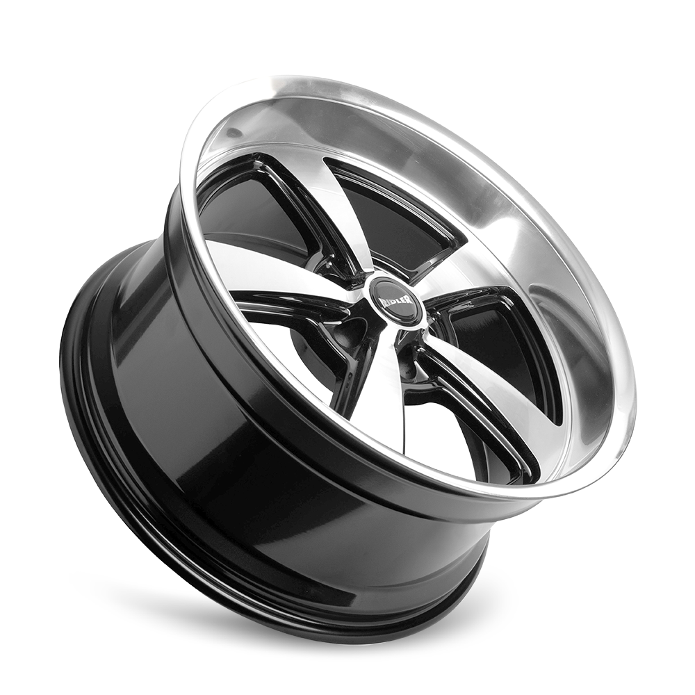 Ridler Wheels 652 18x9.5 5x120.65 0mm Gloss Black Milled with Diamond Cut Face and Lip Wheel 652-8961GBD
