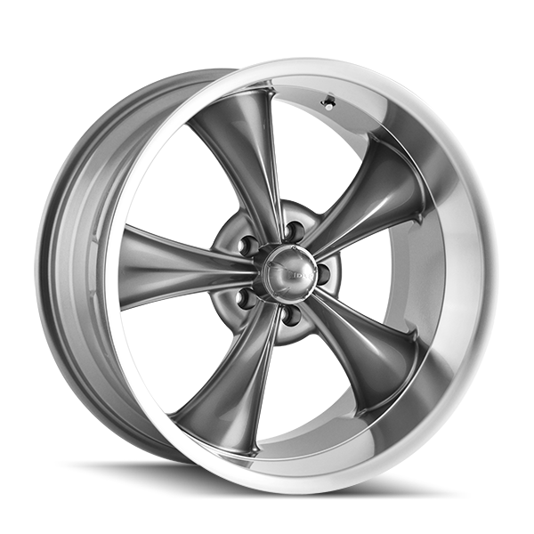 Ridler Wheels 695 18x9.5 5x114.3 6mm Gloss Grey with Machined Lip Wheel 695-8965G