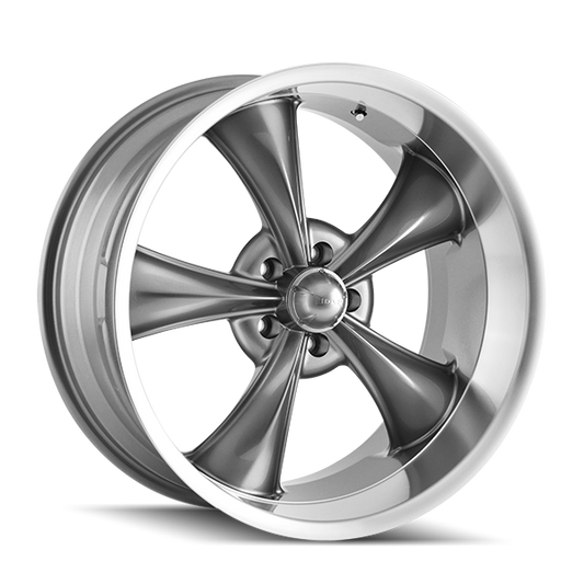 Ridler Wheels 695 17x7 5x120.65 0mm Gloss Grey with Machined Lip Wheel 695-7761G
