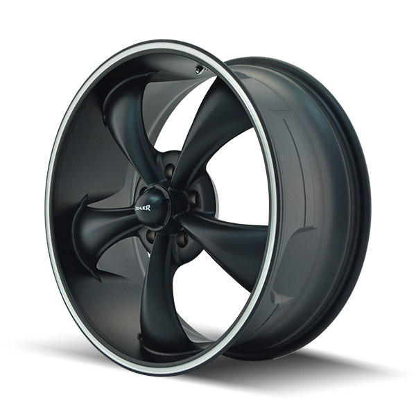 Ridler Wheels 695 18x9.5 5x127 6mm Matte Black with Machined Lip Wheel 695-8973MB