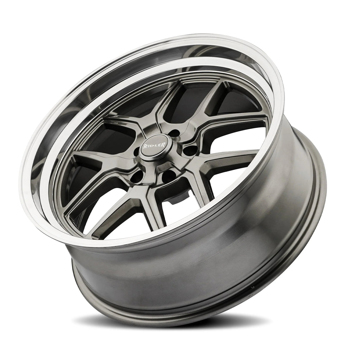 Ridler Wheels 610 20x10 5x120.65 0mm Grey with Polished Lip Wheel 610-2161G