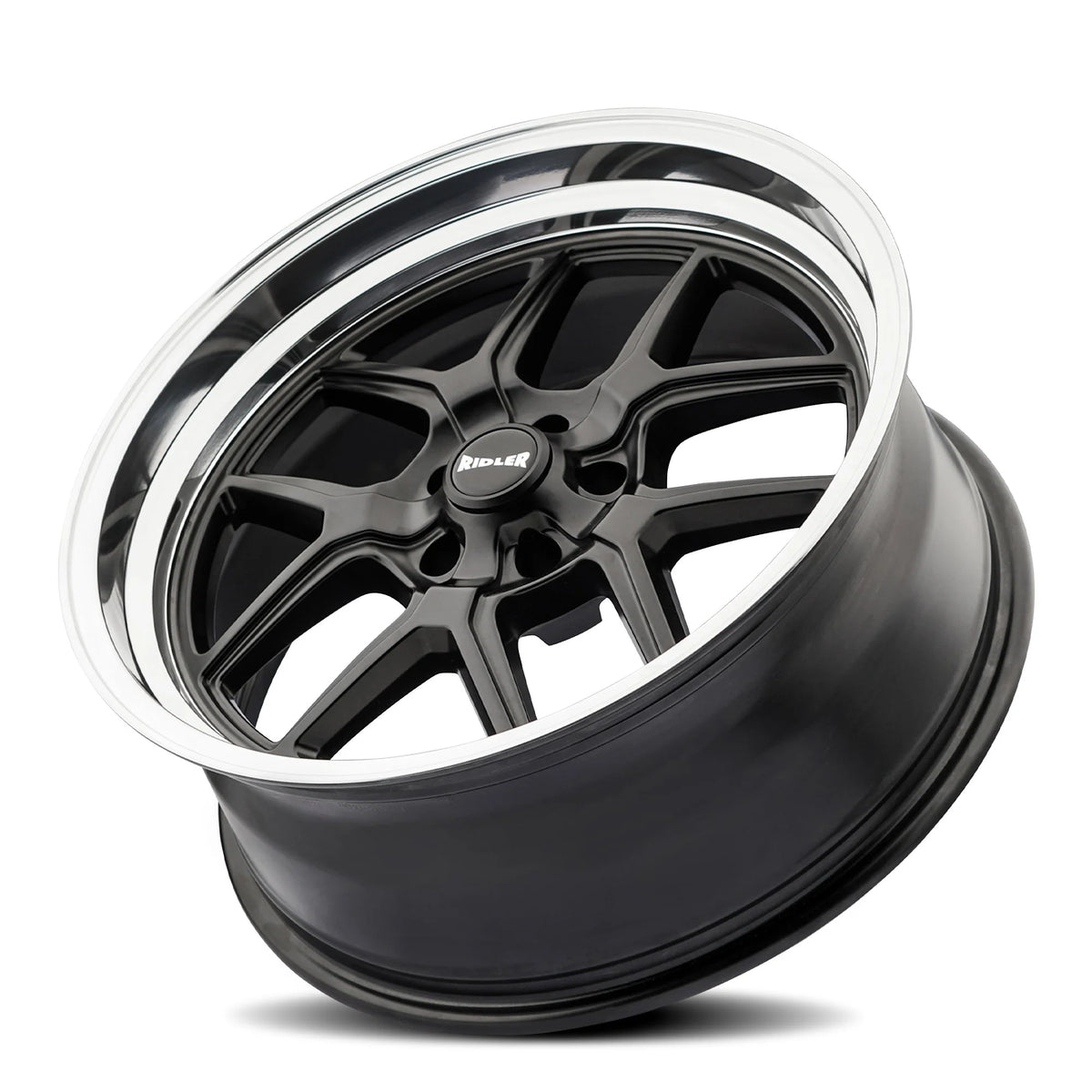 Ridler Wheels 610 20x10 5x120.65 0mm Matte Black with Polished Lip Wheel 610-2161MB