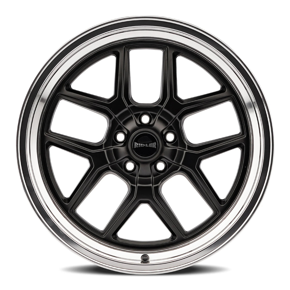 Ridler Wheels 610 20x10 5x120.65 0mm Matte Black with Polished Lip Wheel 610-2161MB