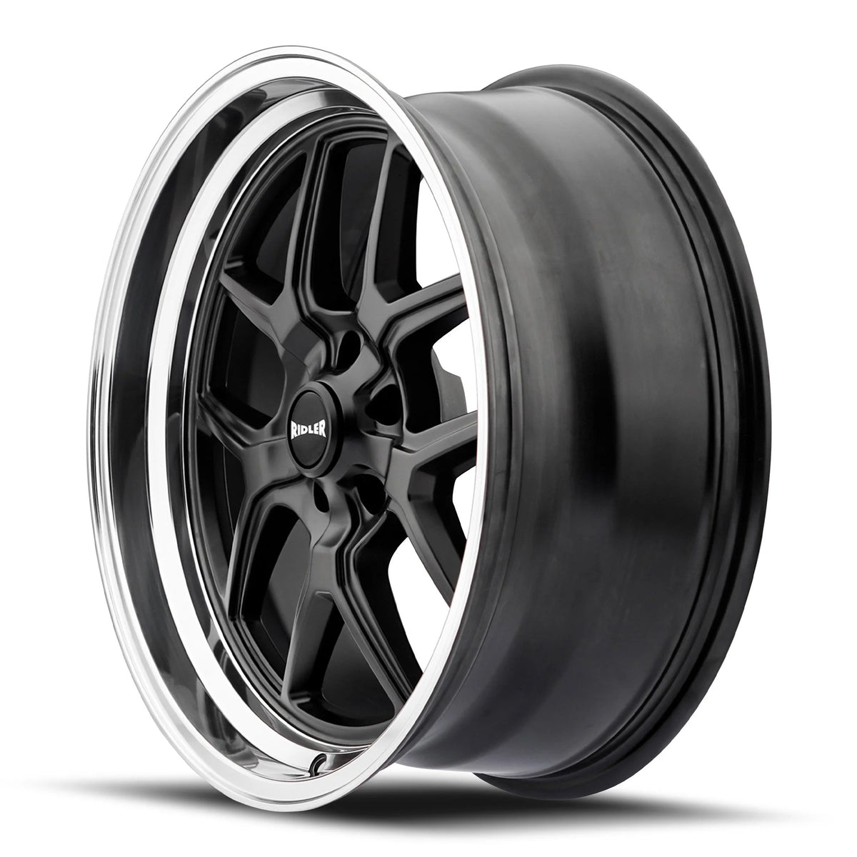 Ridler Wheels 610 20x10 5x120.65 0mm Matte Black with Polished Lip Wheel 610-2161MB