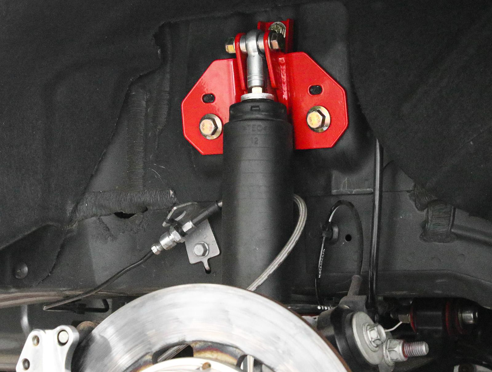 BMR Suspension 24-26 Ford Mustang Rear Steel Shock Mount & Brace Kit - Black Hammertone