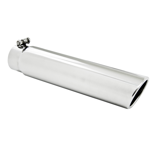 MBRP T5143 Universal Exhaust Tip - 3.5" O.D., 3" Inlet, 16" Length, Angle Cut Rolled End | T304 Stainless