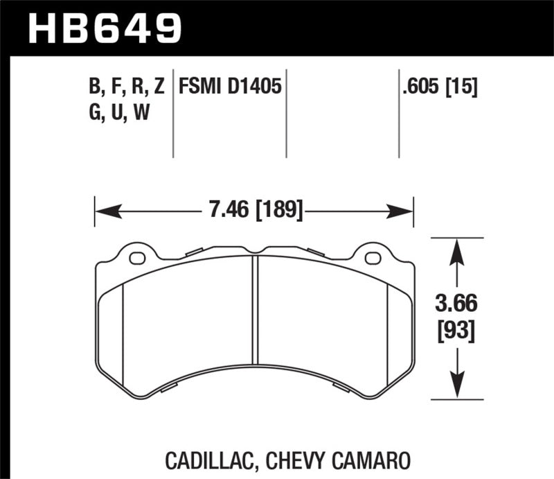 Hawk Performance HB649Q.605 DTC-80 Motorsport Brake Pads