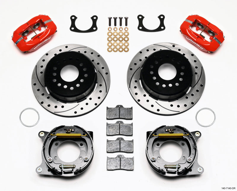 Wilwood Forged Dynalite P/S P-B Kit Drilled-Red New Big Ford 2.50in Offset - #140-7140-DR