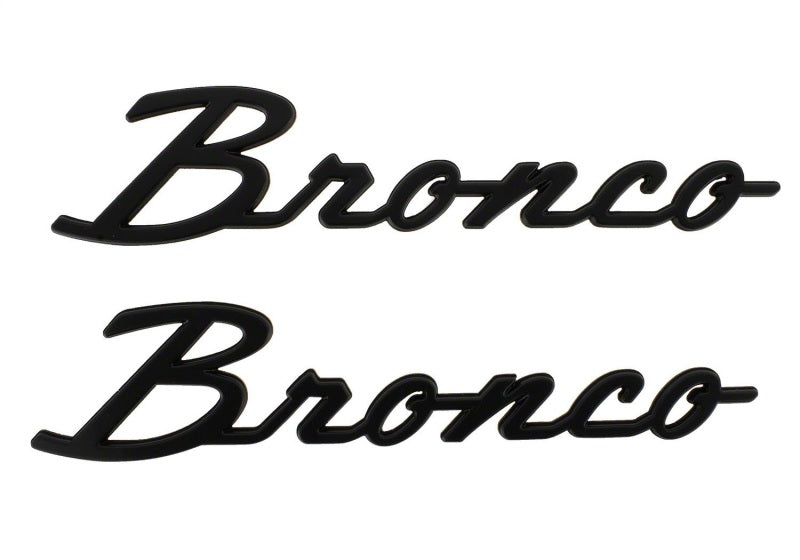 Ford Racing for 2021-2026 Bronco Classic Script Fender Badges - Matte Black (Pair)