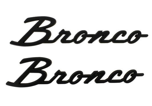 Ford Racing for 2021-2026 Bronco Classic Script Fender Badges - Matte Black (Pair)