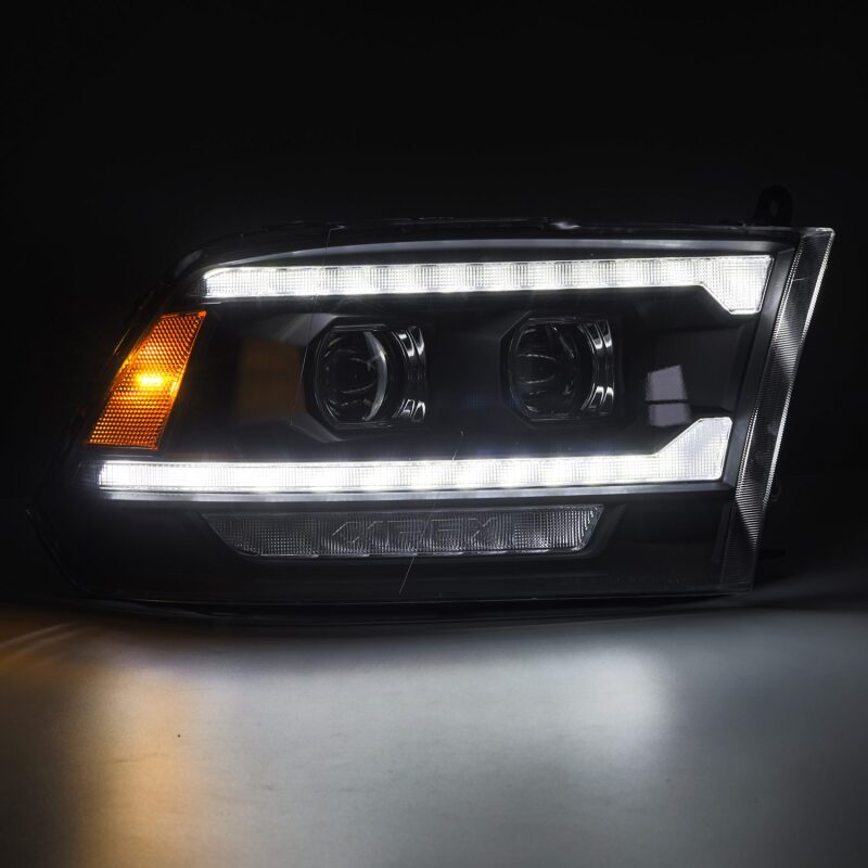 AlphaRex 880558 09-18 Dodge Ram 2500 LUXX LED Projector Headlights Plank Style Black w/Activation Light/Sequential Signal/DRL