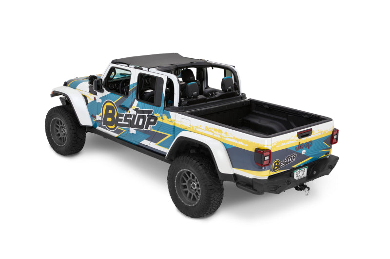 Bestop 20-26 Jeep Gladiator / 18-26 Wrangler JL Header Targa Bikini (Black Diamond)
