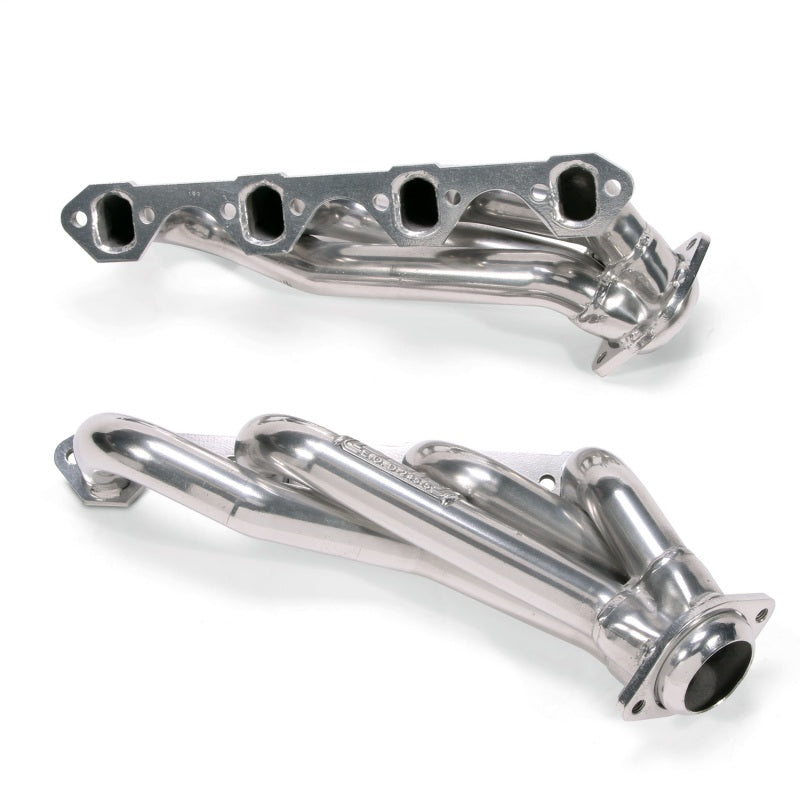 BBK Performance 15110 351W Swap Shorty Unequal Length Headers 1-5/8 Silver Ceramic for Fox Body Ford Mustang 351W Swap